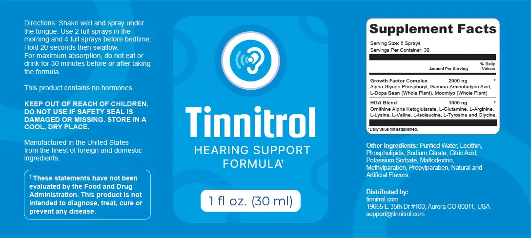 Tinnitrol Product Label